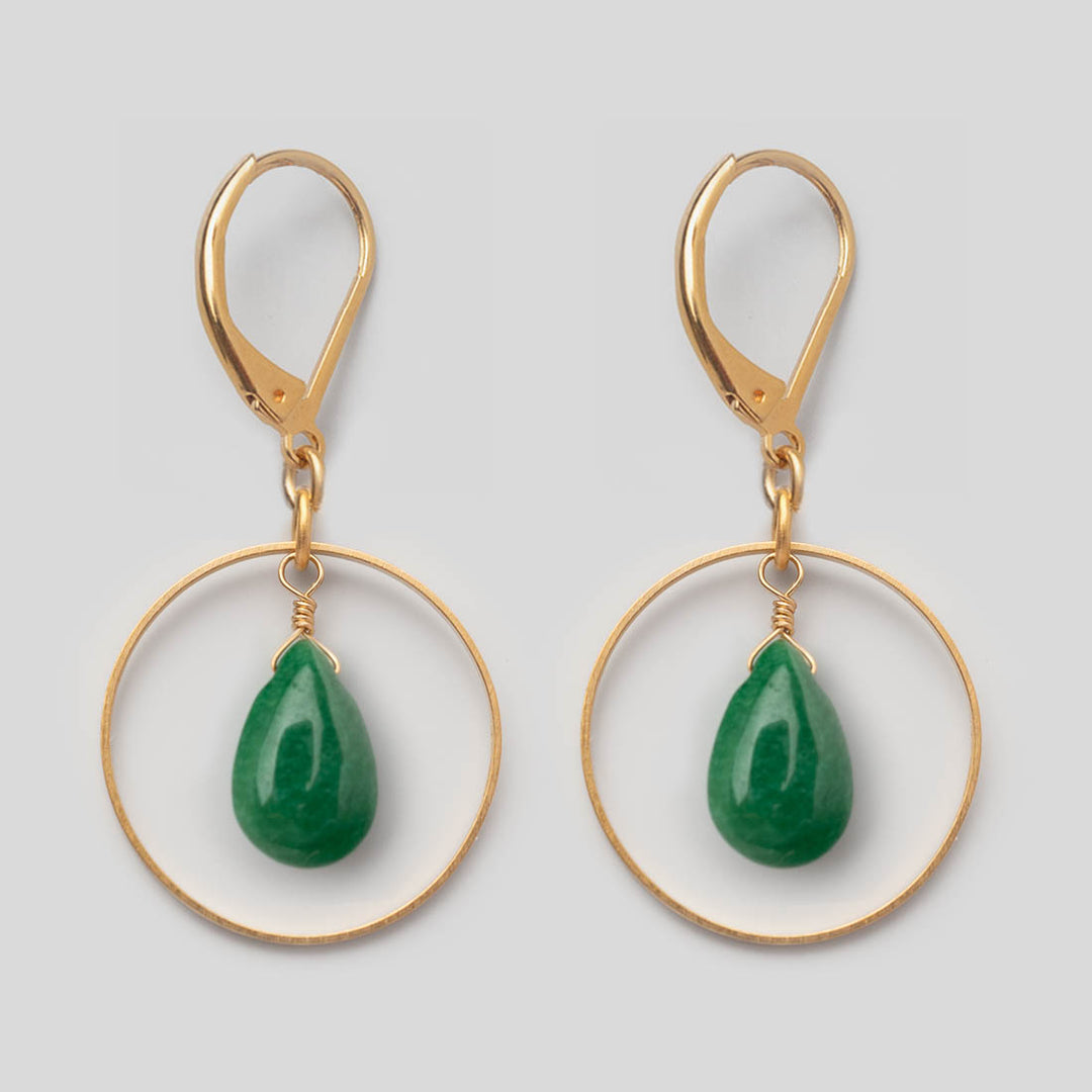 Ohrhänger Loop Hunter Green Jade