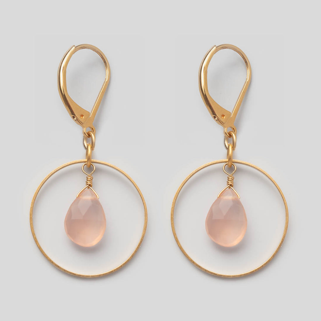 Ohrhänger Loop Rose Quartz