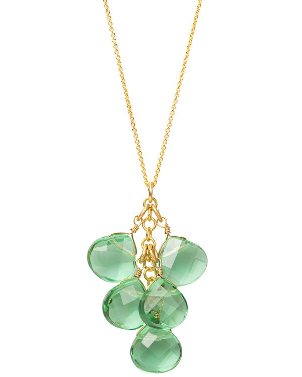 Halskette 5 Stone Cluster Fern Green