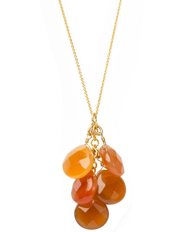 Halskette 5 Stone Cluster Carnelian
