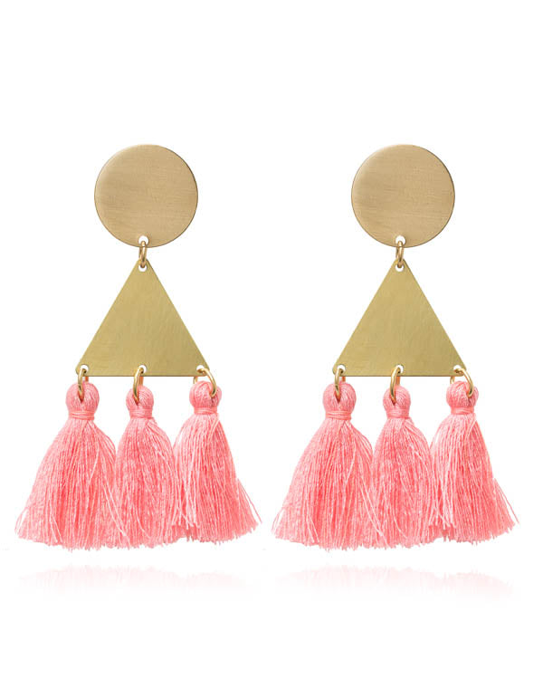 Ohrringe Large Triangle Pink Neon