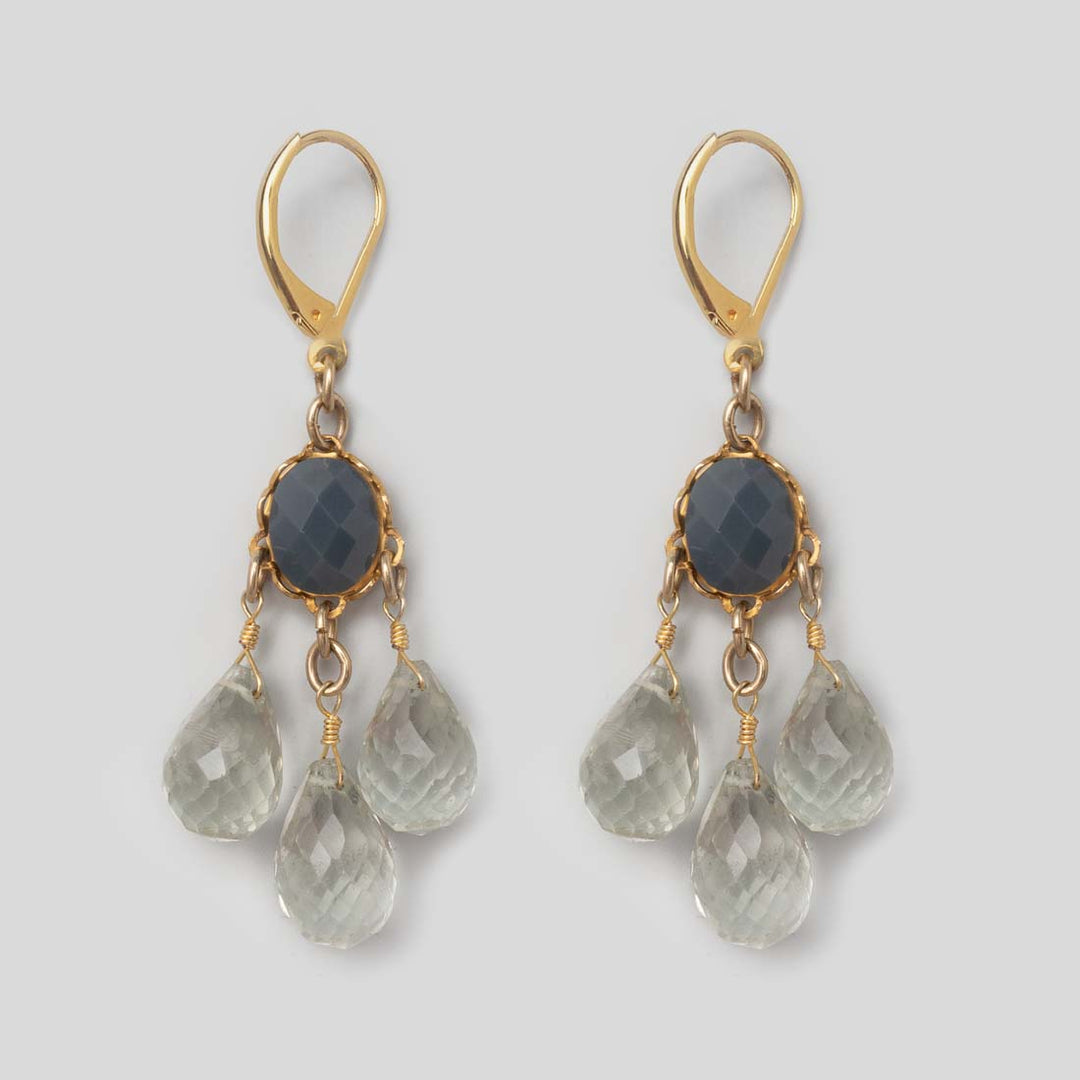 Ohrhänger Amethyst - grün - vergoldet