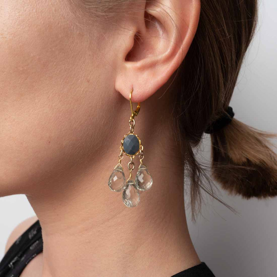 Ohrhänger Amethyst - grün - vergoldet
