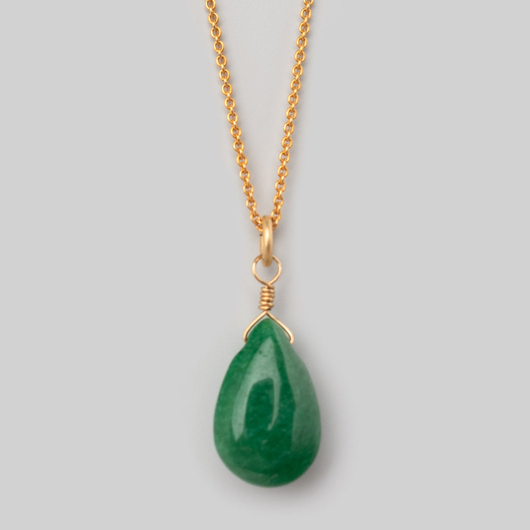 Halskette Drop - Jade Grün