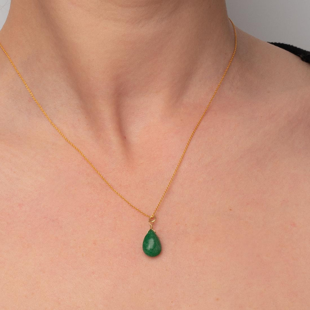 Halskette Drop - Jade Grün