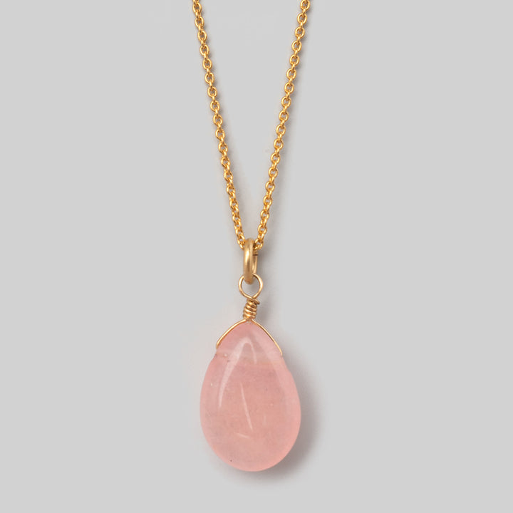 Halskette Drop - Quarz Rosé
