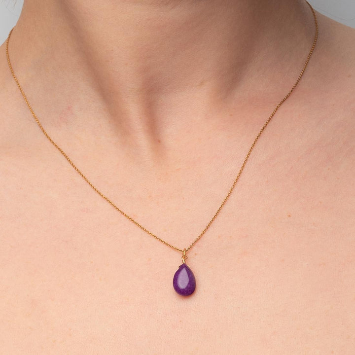 Halskette Drop - Chalzedon Violett