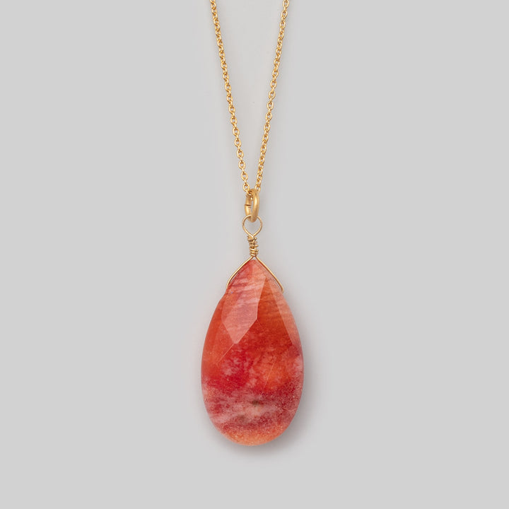 Halskette Drop - Jaspis Terracotta