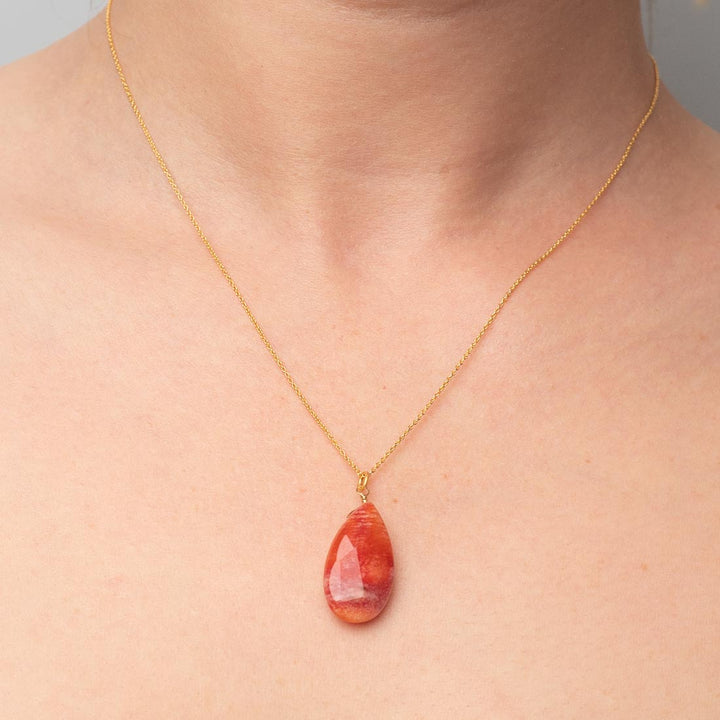 Halskette Drop - Jaspis Terracotta