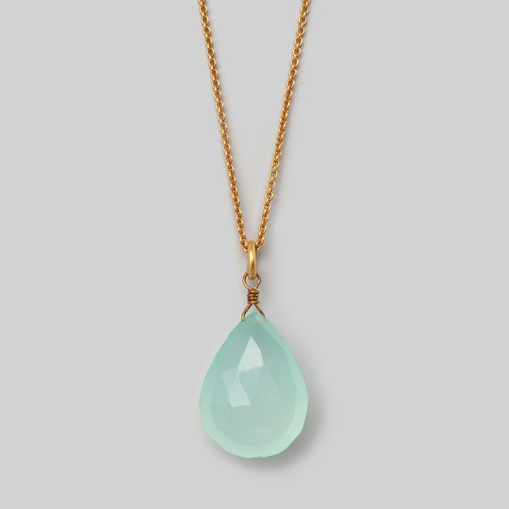 Halskette Drop - Aquamarin Hellblau
