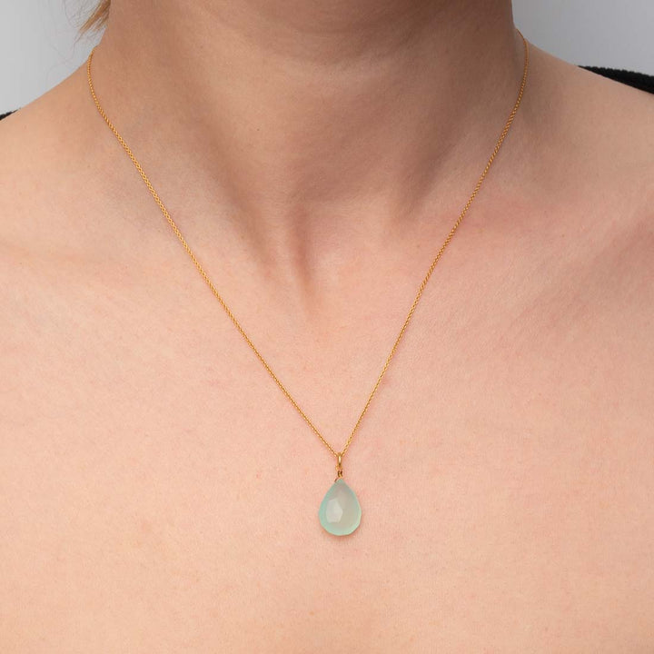Halskette Drop - Aquamarin Hellblau