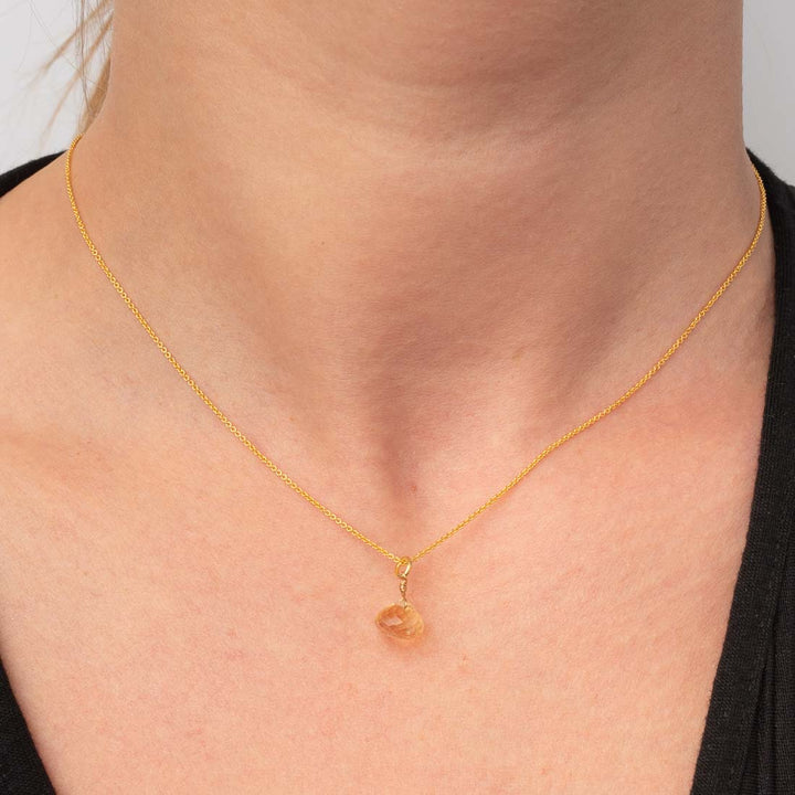 Halskette Drop - Facettierter Citrin