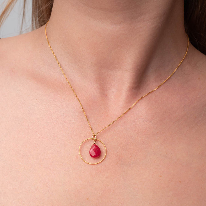 Halskette Loop Red Jade