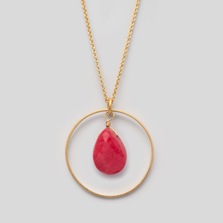 Halskette Loop Red Jade