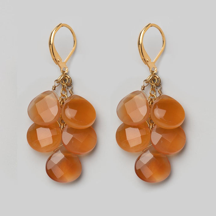 Ohrhänger 5 Stone Cluster Carnelian