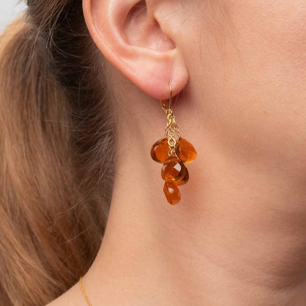 Ohrhänger 5 Stone Cluster Carnelian