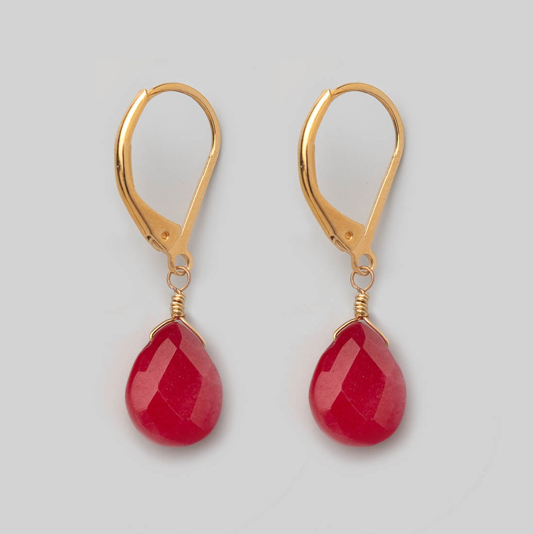 Ohrhänger Drop - Jade Rot