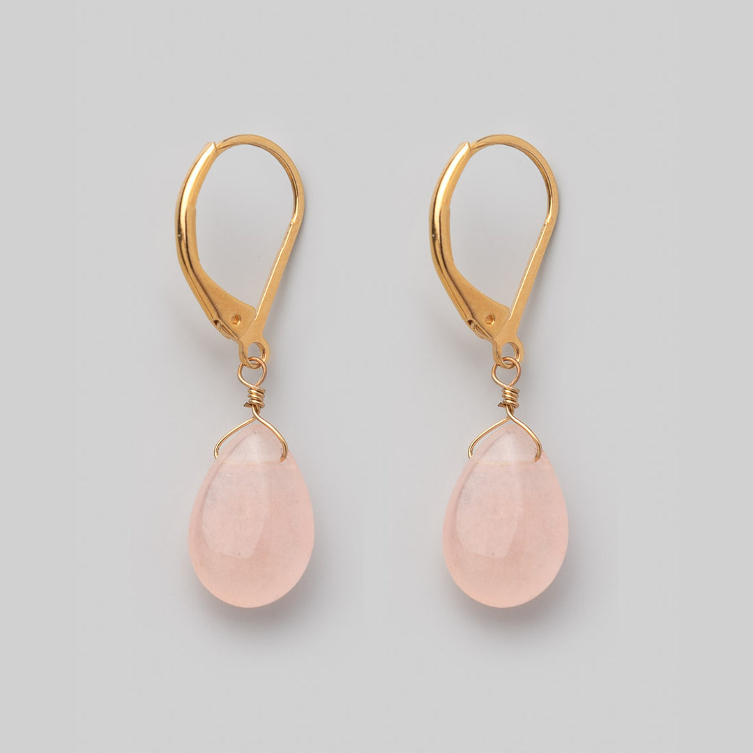 Ohrhänger Drop - Quarz Rosé