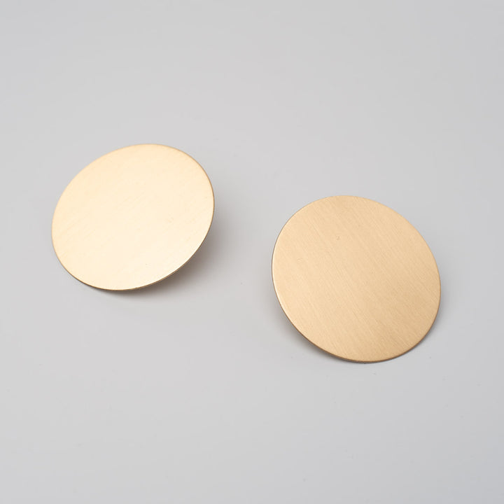 Ohrstecker Satin Brass - Messingscheibe 36 mm