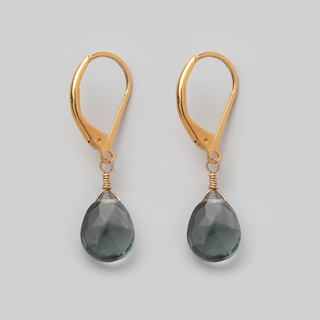 Ohrringe Drop - Quarz Blaugrau