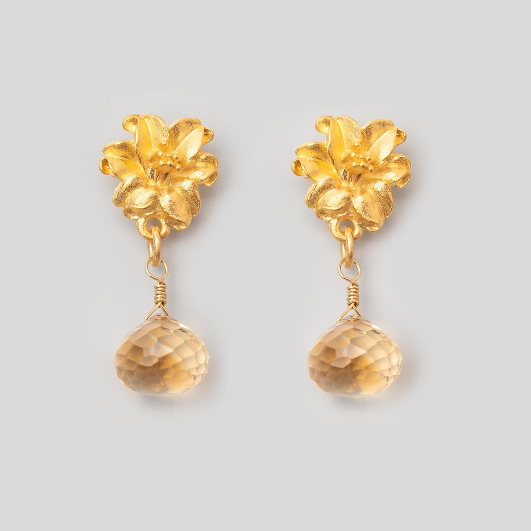 Ohrstecker Blossom - Facettierter Citrin