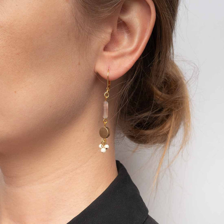 Ohrhänger Disc - violette Achat Perlen