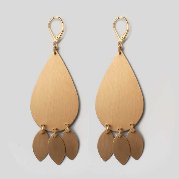 Ohrhänger Satin Brass - Elipsen