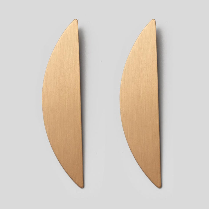 Ohrhänger Satin Brass - matte Halbkreise