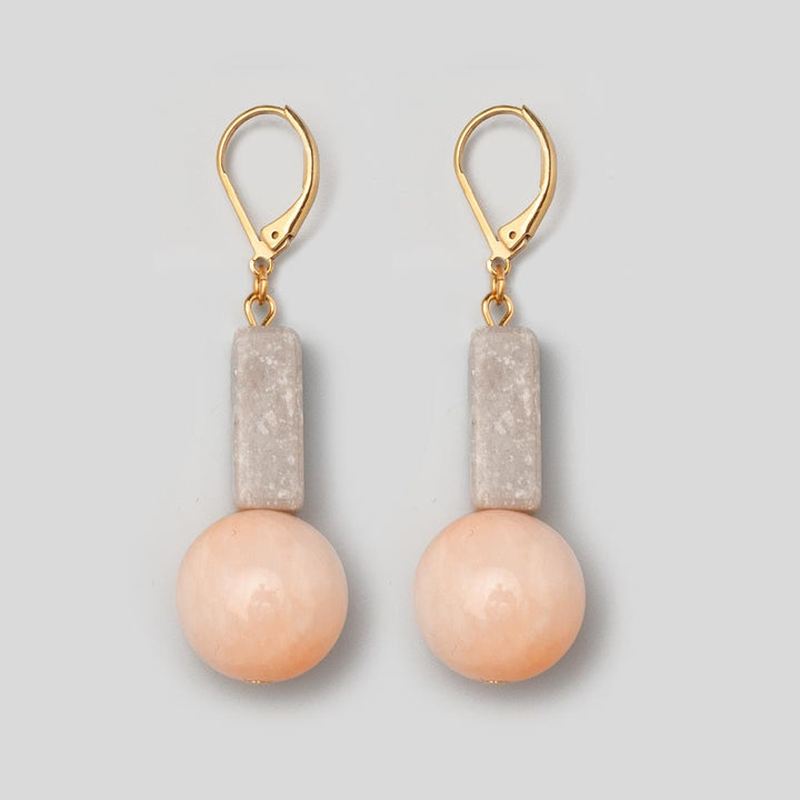 Ohrringe Grey Marmor mit Achat