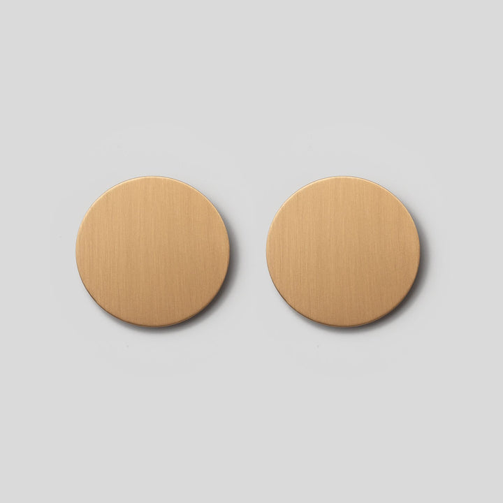 Ohrstecker Satin Brass - Messingscheibe 28 mm